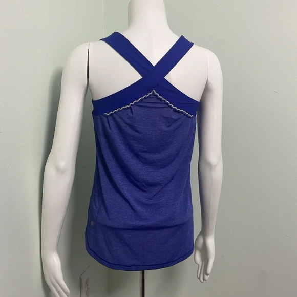 Lululemon Run Team Spirit Tank Top Size 4 Purple Workout Sporty Ruffle - Picture 12 of 15